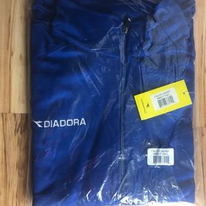 NEW DIADORA MEN SIZE L BLUE FULL ZIP ITALY JACKET